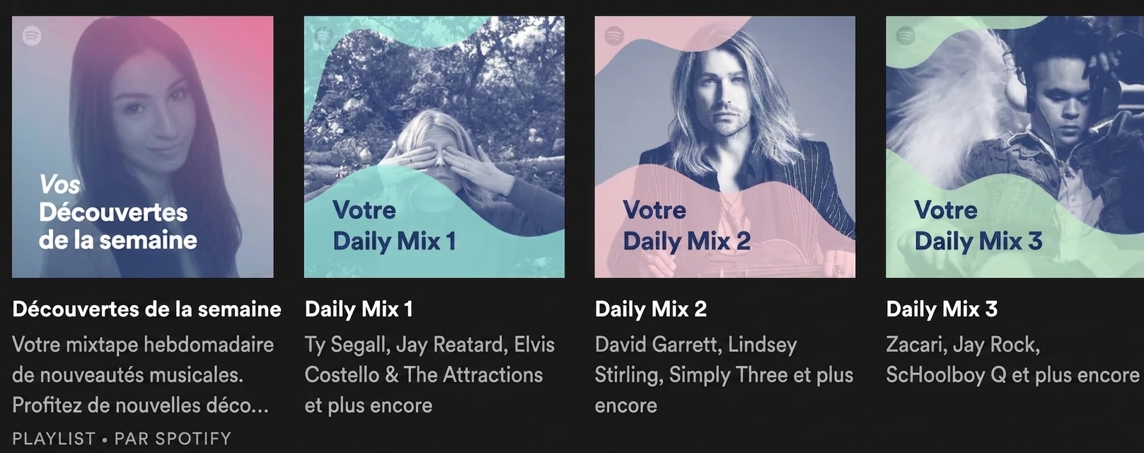 Image montrant une application musicale avec des recommandations propulsées par l'IA
