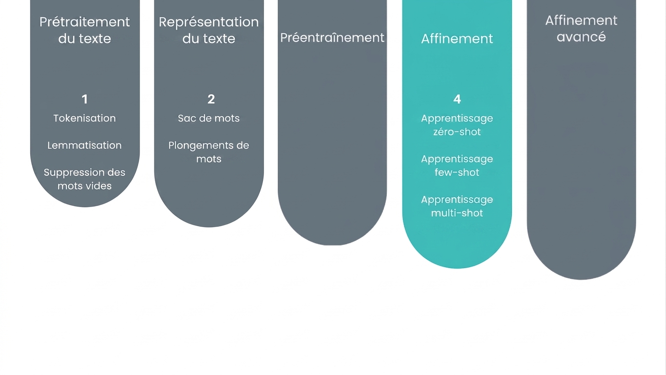 Graphique de progression indiquant que nous sommes rendus à l'étape d'ajustement fin