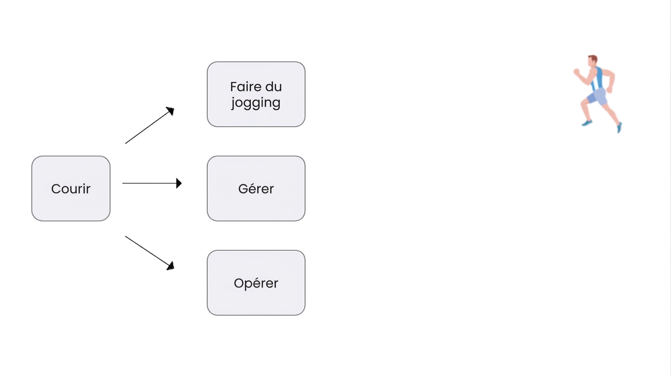 Une image où « Run » signifie faire du jogging.