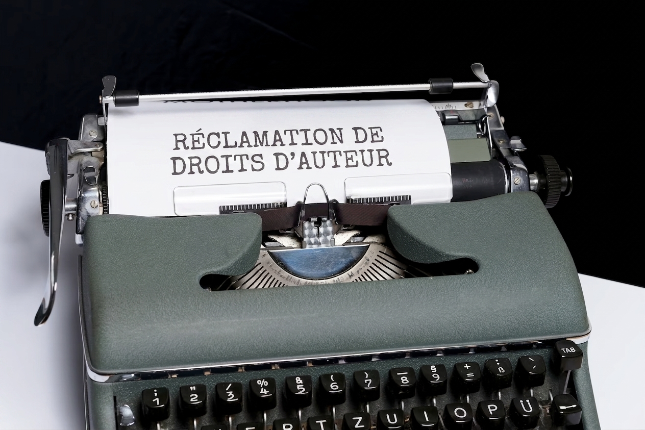 Image des mots « copyright claim » tapés à la machine