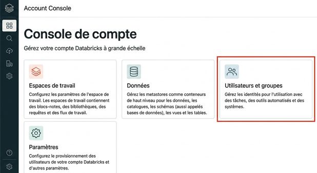Utilisateurs dans la console du compte