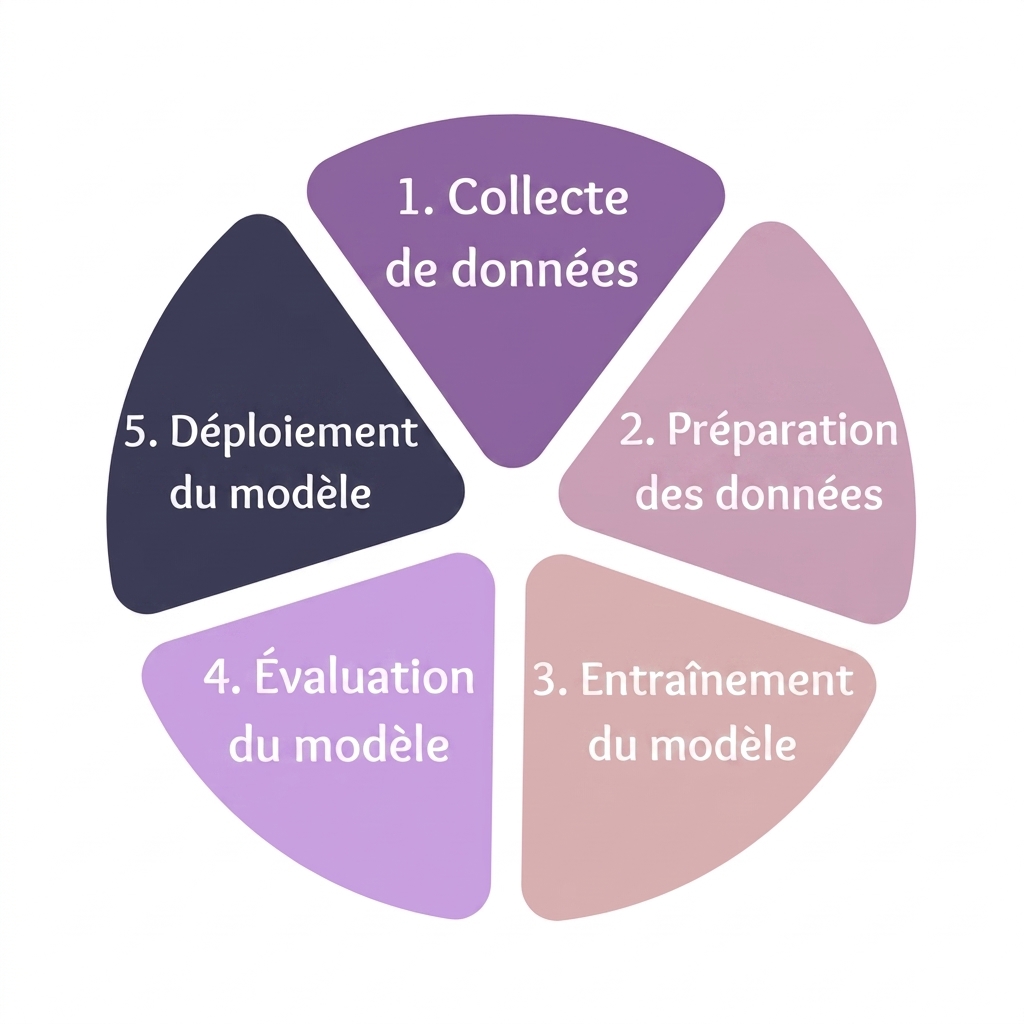 Les étapes du cycle de vie de l'IA.