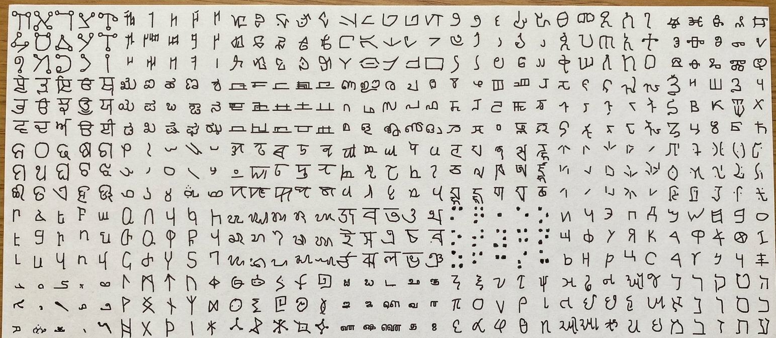 Échantillon d'images de l'ensemble de données Omniglot.