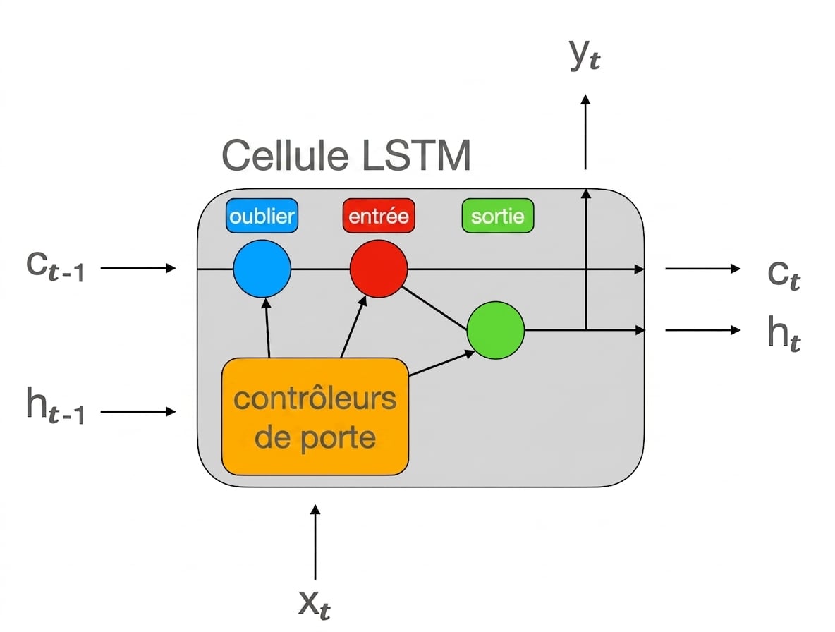 Schéma de la cellule LSTM.