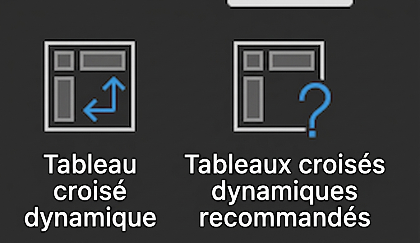 Deux boutons de Tableau croisé dynamique dans le menu Insertion d'Excel