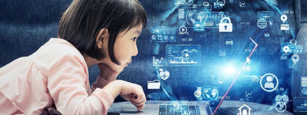 Enfant qui apprend avec l'IA.