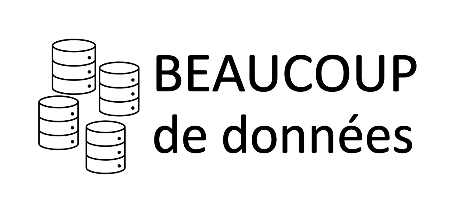 Une image de bases de données et les mots « Lots of data ».