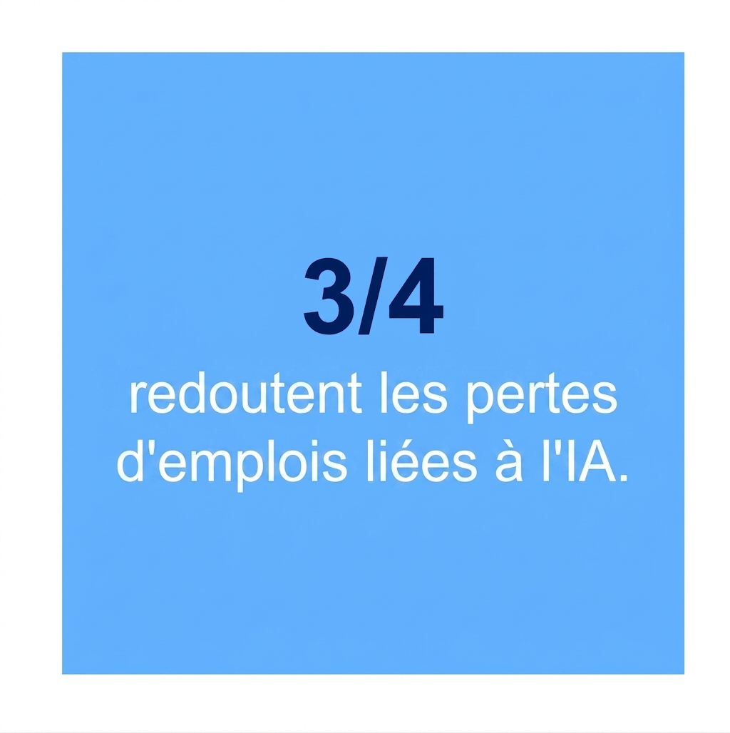 Les trois quarts des répondants craignent la perte d'emplois humains due à l'IA.