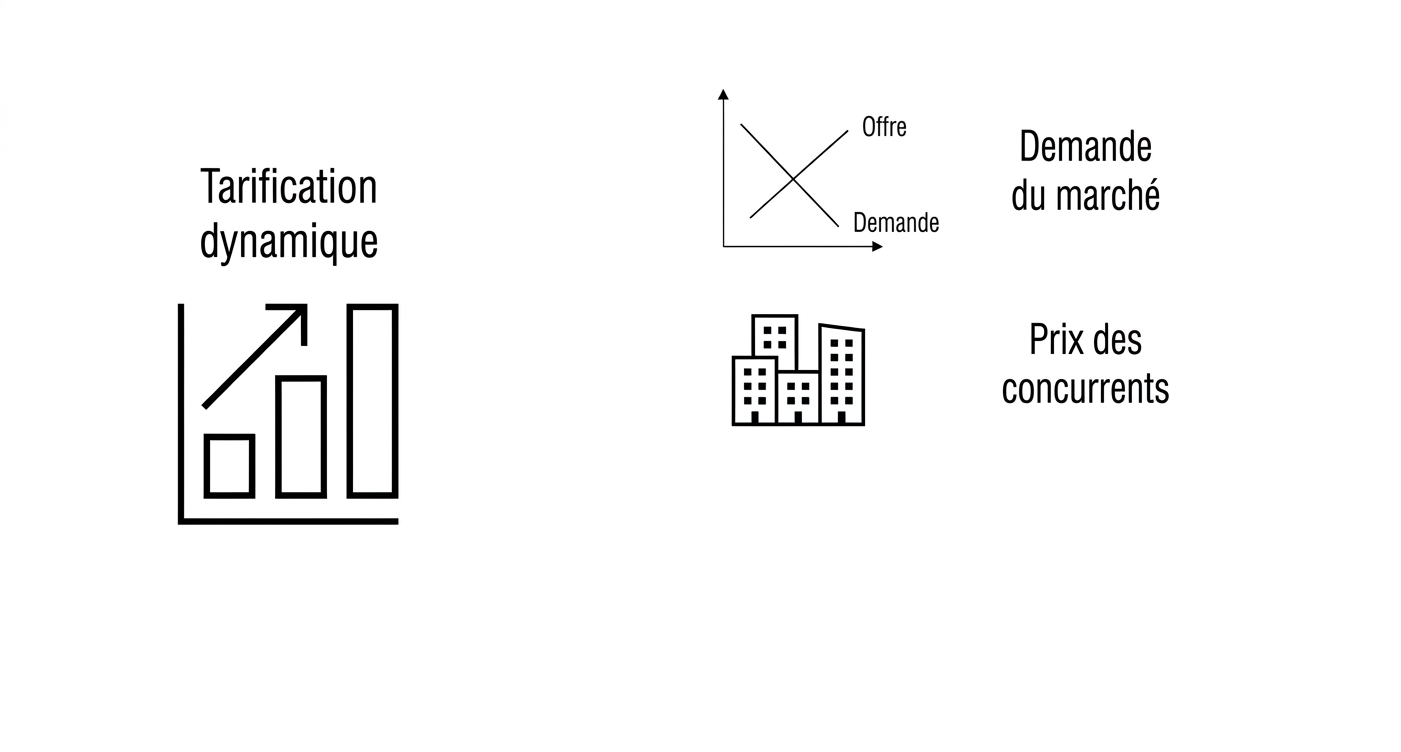 Pricing chart plus a chart showing market demand. A competitor pricing graphic of buildings.