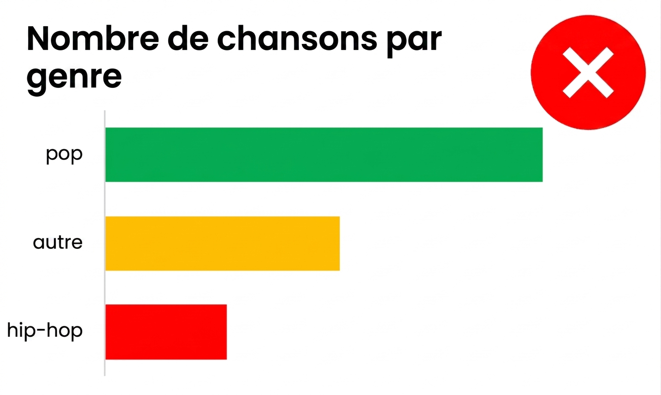 Exemple de diagramme à barres où chaque barre a une couleur différente