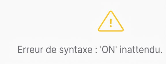 Image d'erreur de syntaxe