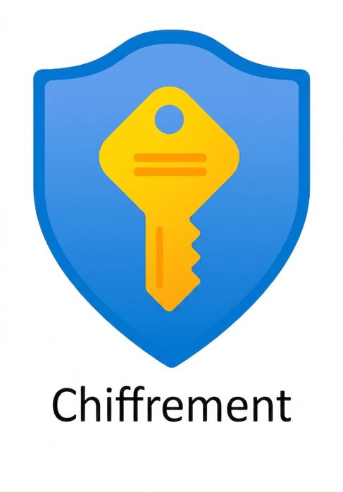 écusson avec une clé et le mot encryption en bas