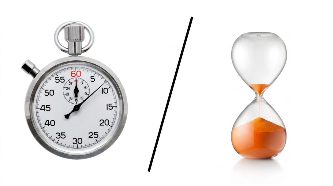 image d'un chronomètre et d'un sablier