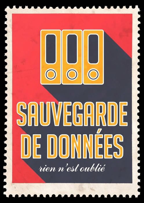 timbre « sauvegarde des données » avec disques durs