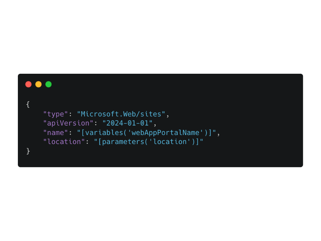 Exemple de format JSON avec quatre propriétés