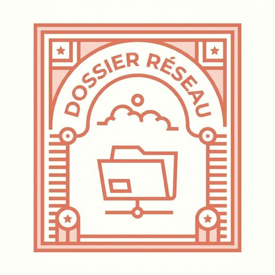 image semblable à un timbre avec dossier réseau