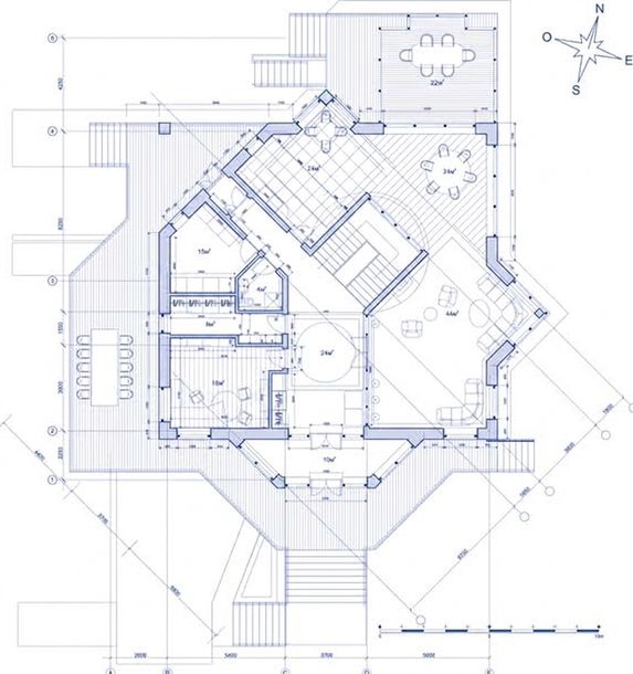 Plan architectural d'un bâtiment