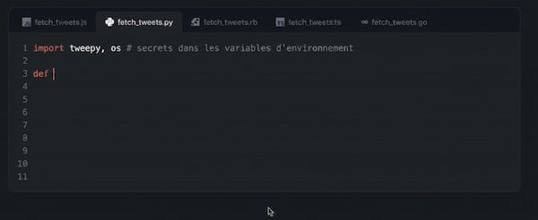 Exemple de GitHub Copilot en action