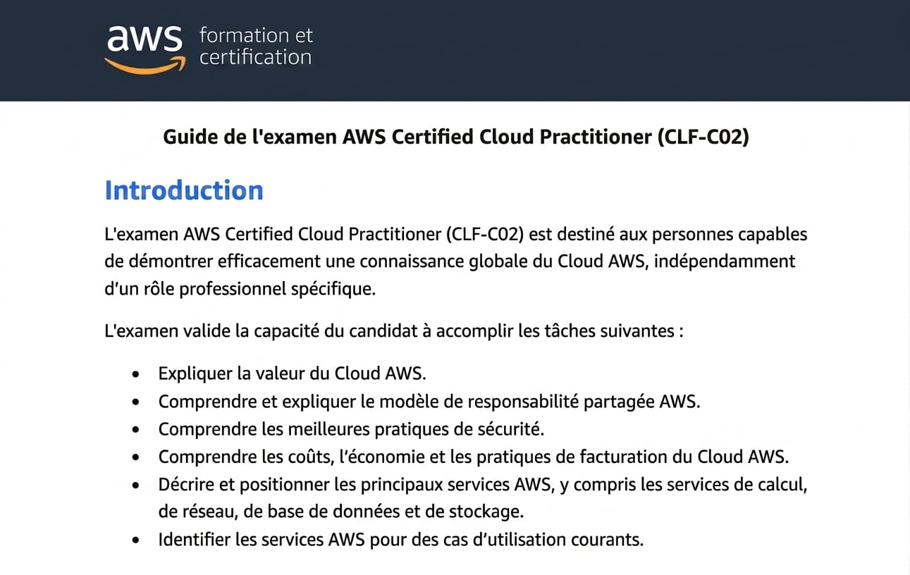 Début du guide d'examen CLF‑C02