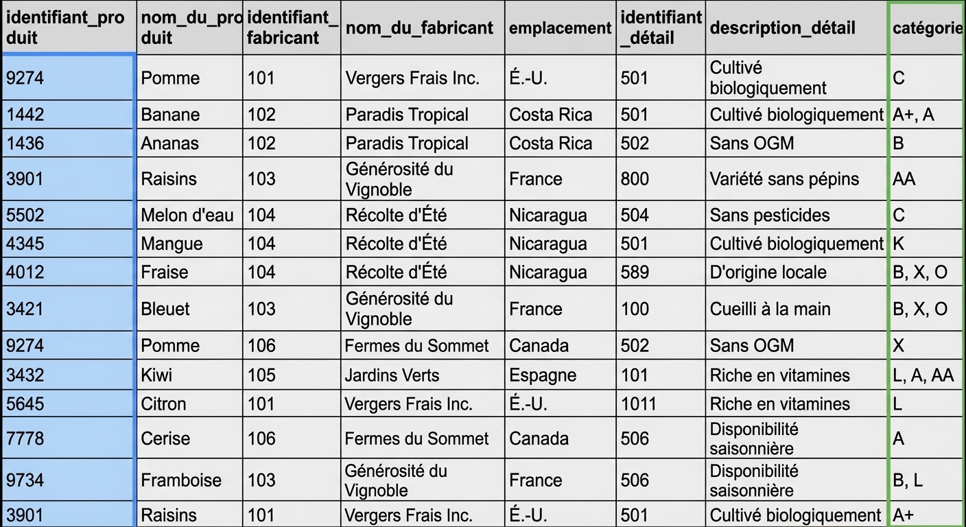 Anomalie Produits mise en évidence