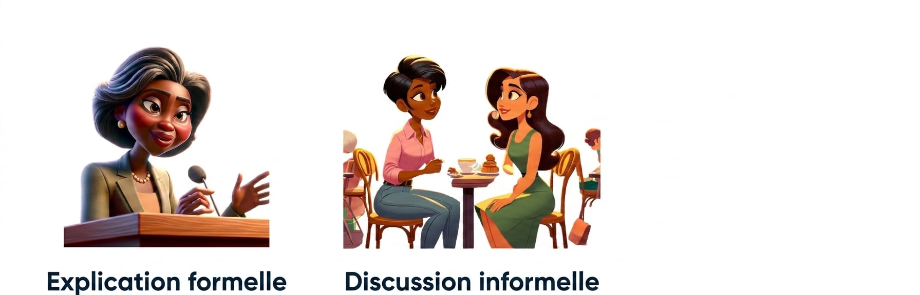 Deux personnes qui clavardent de façon informelle