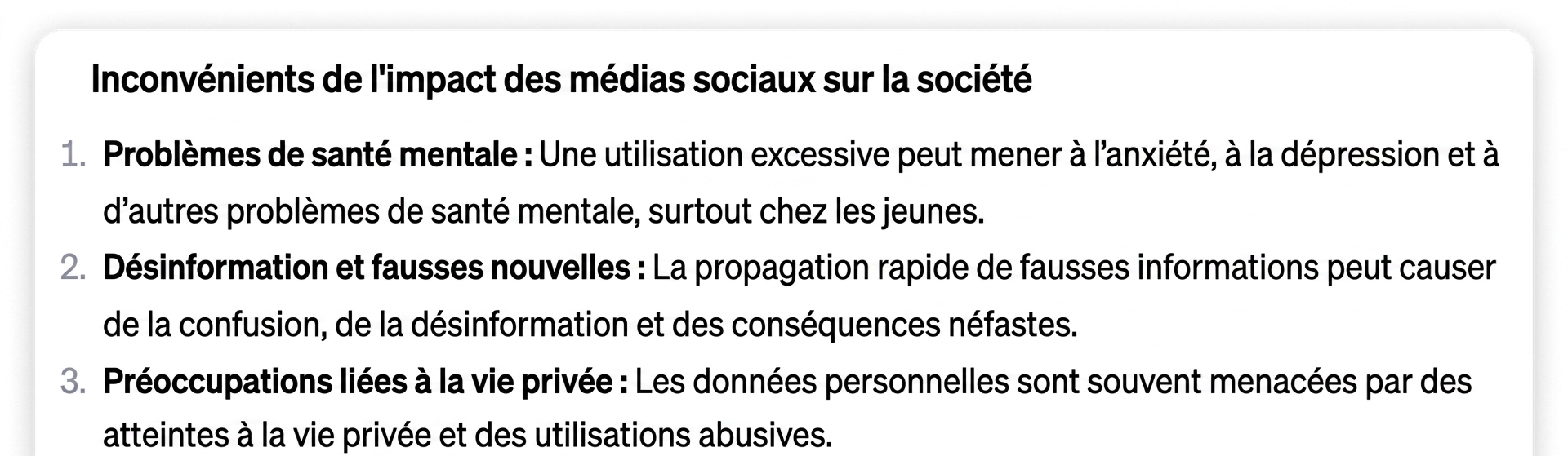 Résultat de l'invite délimitée