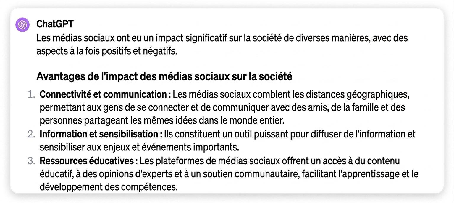Résultat de l'invite délimitée
