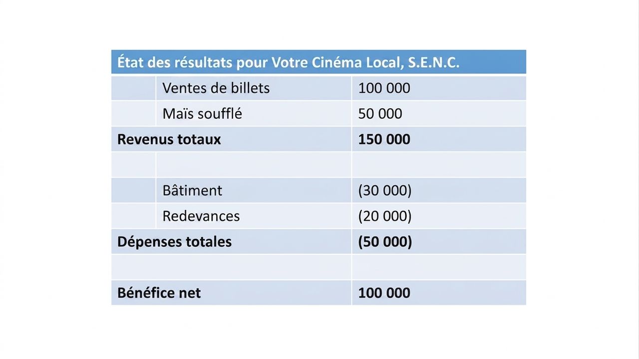 exemple d'un état des résultats