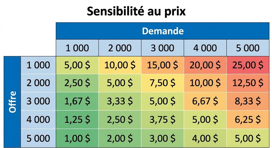 exemple de tableau de sensibilité
