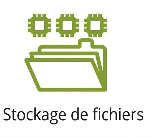 Icône représentant le stockage de fichiers.