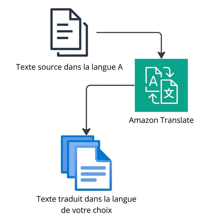 Organigramme expliquant Amazon Translate.