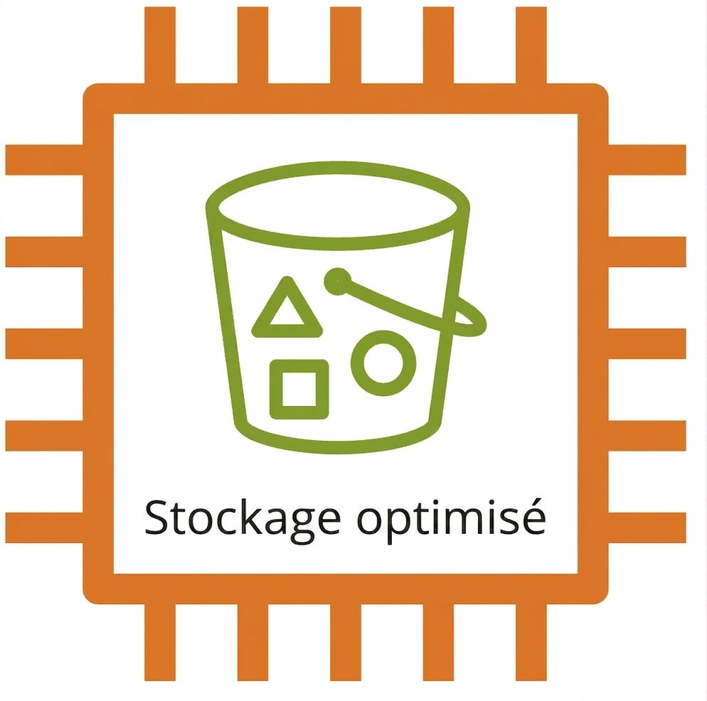 Icône d'instance EC2 affichant une instance optimisée pour le stockage.