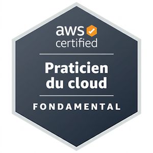 Insigne pour la certification AWS Cloud Practitioner