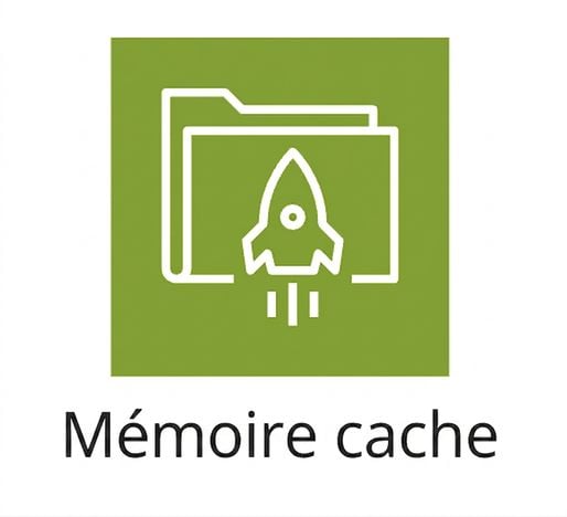 Icône représentant le stockage en cache.