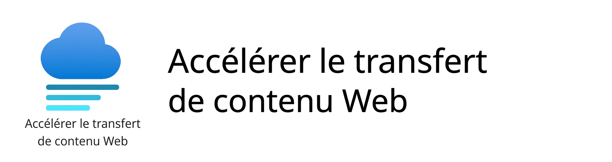 Une icône montrant l'accélération du déplacement de contenu de site Web.