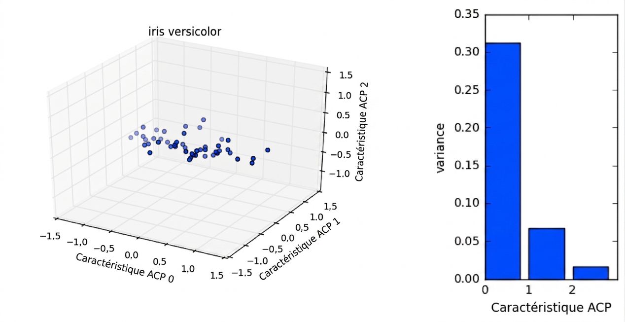 Diagramme à bandes : numéro de composante ACP vs variance