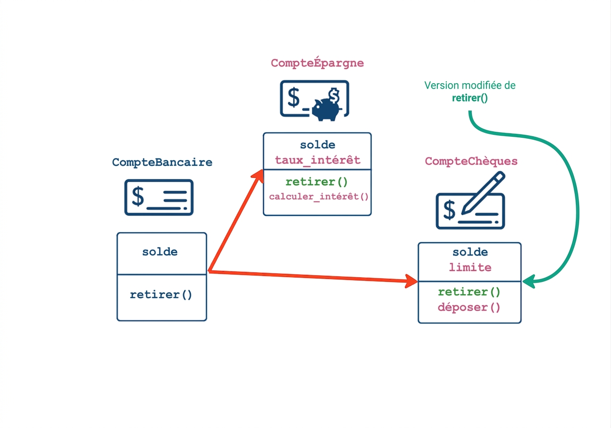 CheckingAccount a une méthode withdraw modifiée