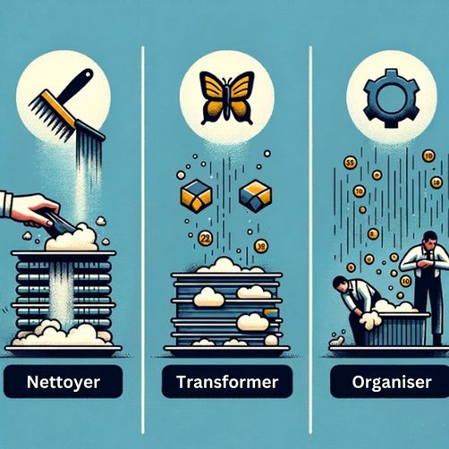 Image montrant le nettoyage, la transformation et l'organisation des données