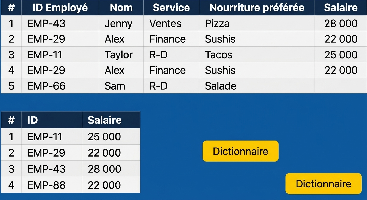Table de dictionnaire