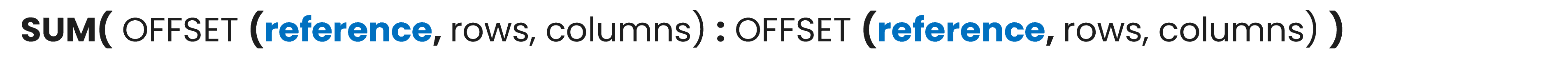 Excel syntax for SUM and OFFSET function