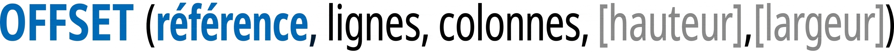 Syntax of Excel OFFSET () function