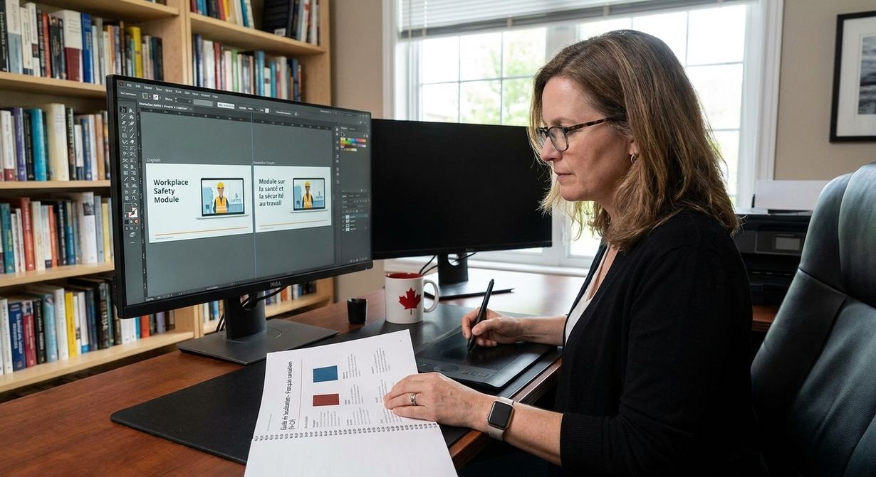 Une illustration d'une personne avec des documents et un graphique pour représenter un analyste financier