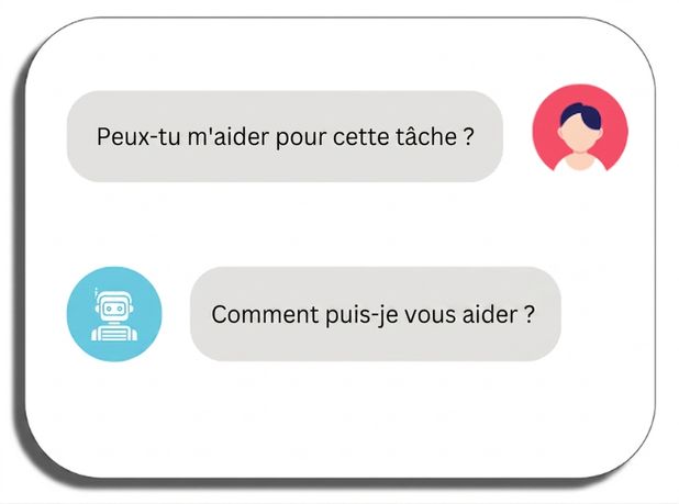 Écran affichant une invite et une réponse