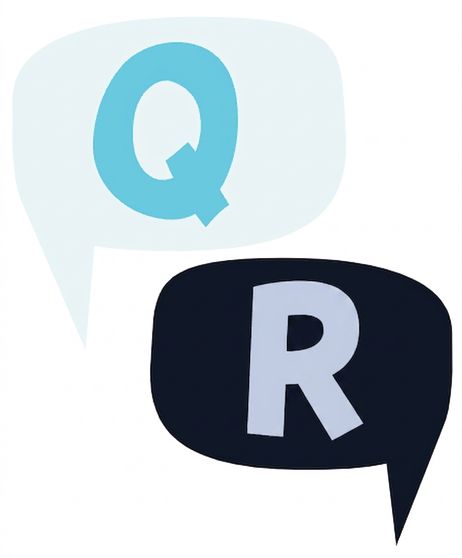 Deux bulles de dialogue, une avec la lettre Q et une avec la lettre A pour représenter questions et réponses