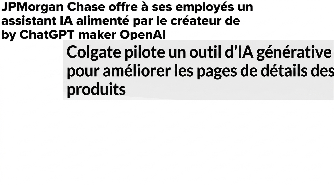 Titres d'actualité d'entreprises qui développent et adoptent des modèles GPT