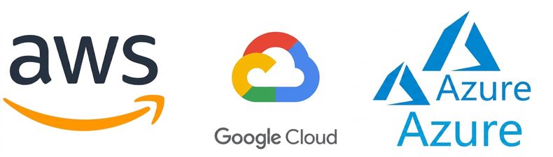 Logos des fournisseurs infonuagiques AWS, GCP et Azure