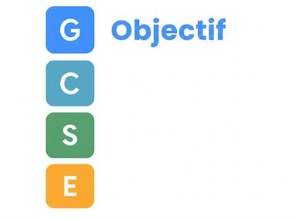 Lettres GCSE avec le mot Goal écrit en toutes lettres