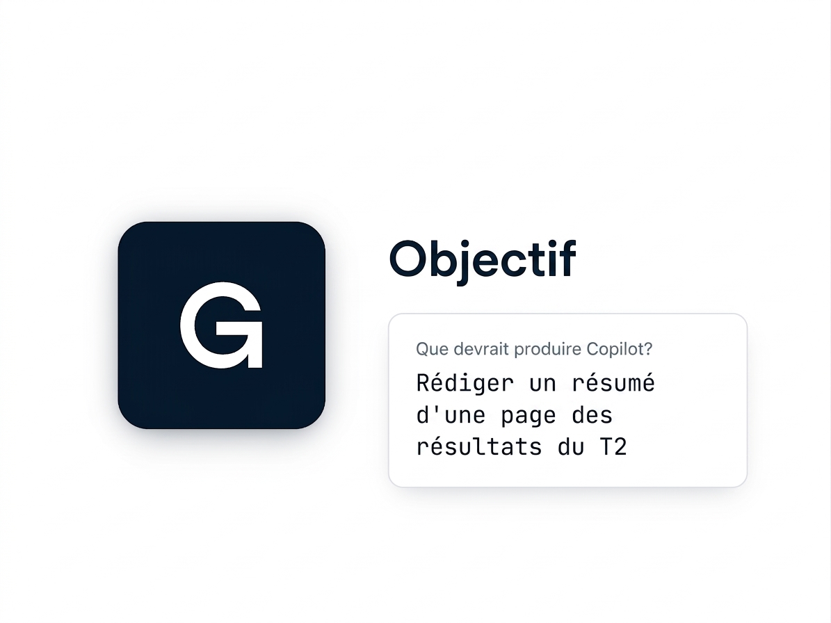 La tuile Objectif du cadre GCSE avec un court exemple de prompt