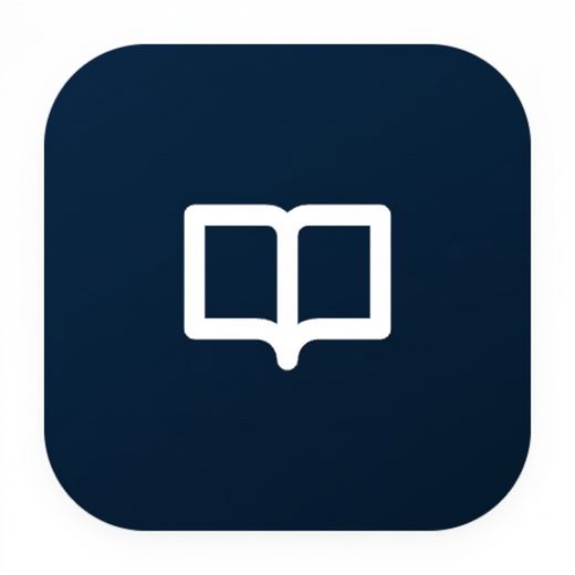 Icône de livre ouvert bleu marine