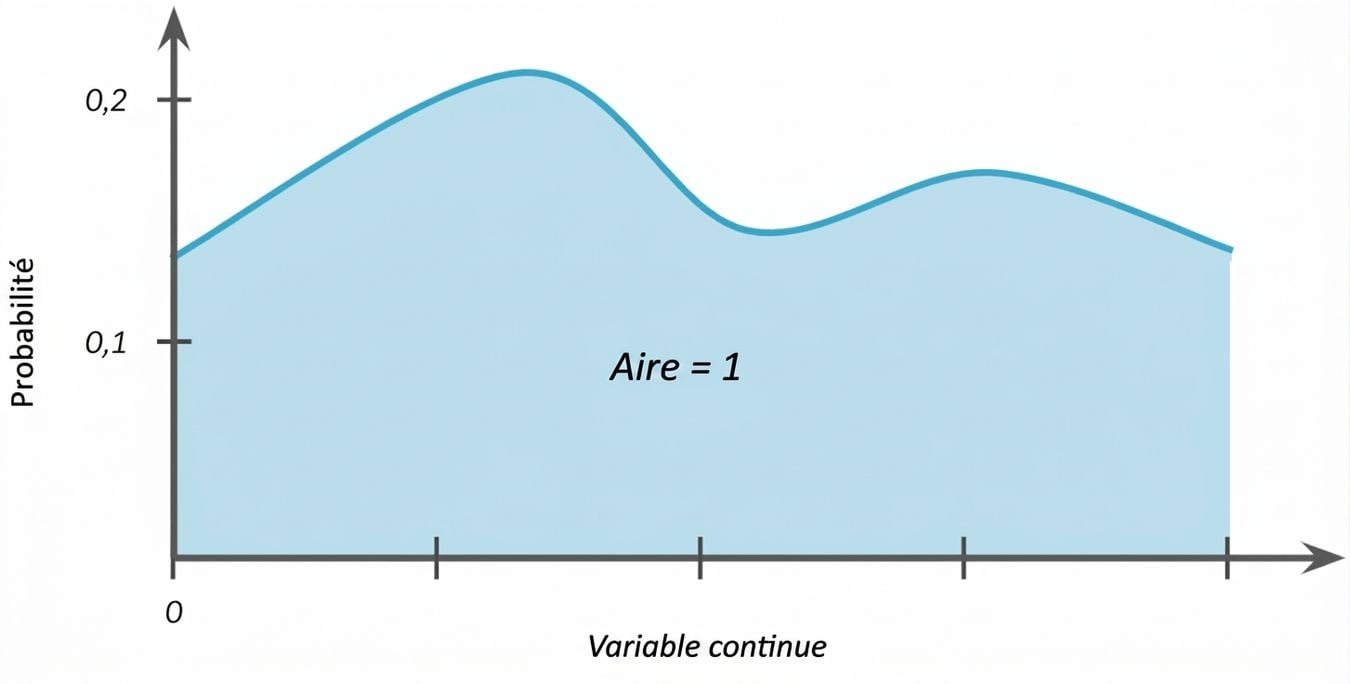 Aire sous la courbe surlignée avec texte : aire = 1